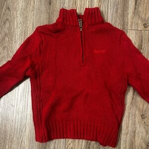 DKNY Toddler Quarter Zip Sweater in Red